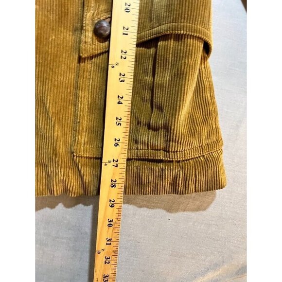 Europe Craft Corduroy Jacket Adult 38 Double Button Beige Long Sleeve Coat Mens - Picture 12 of 12